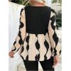 imageMakeMeChic Womens Maternity Blouse Graphic Print Lantern Sleeve Scoop Neck Pregnancy TopsMulticolor