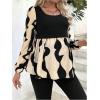imageMakeMeChic Womens Maternity Blouse Graphic Print Lantern Sleeve Scoop Neck Pregnancy TopsMulticolor