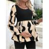 imageMakeMeChic Womens Maternity Blouse Graphic Print Lantern Sleeve Scoop Neck Pregnancy TopsMulticolor