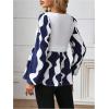 imageMakeMeChic Womens Maternity Blouse Graphic Print Lantern Sleeve Scoop Neck Pregnancy TopsRoyal Blue