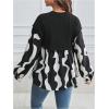 imageMakeMeChic Womens Maternity Blouse Graphic Print Long Sleeve Round Neck Shirts Peplum TopsBlack