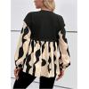 imageMakeMeChic Womens Maternity Blouse Graphic Print Long Sleeve Round Neck Shirts Peplum TopsBlack and White