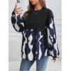 imageMakeMeChic Womens Maternity Blouse Graphic Print Long Sleeve Round Neck Shirts Peplum TopsRoyal Blue