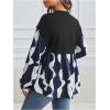 imageMakeMeChic Womens Maternity Blouse Graphic Print Long Sleeve Round Neck Shirts Peplum TopsRoyal Blue