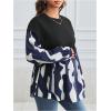 imageMakeMeChic Womens Maternity Blouse Graphic Print Long Sleeve Round Neck Shirts Peplum TopsRoyal Blue
