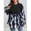 imageMakeMeChic Womens Maternity Blouse Graphic Print Long Sleeve Round Neck Shirts Peplum TopsRoyal Blue