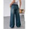 imageMakeMeChic Womens Maternity Bootcut Jeans Wide Leg Over The Belly Straight Pregnancy Denim PantsBlue