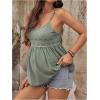 imageMakeMeChic Womens Maternity Cami Top Lace Eyelet Embroidery V Neck Ruffle Pregnancy Tank TopsGreen