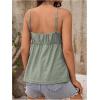 imageMakeMeChic Womens Maternity Cami Top Lace Eyelet Embroidery V Neck Ruffle Pregnancy Tank TopsGreen