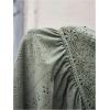 imageMakeMeChic Womens Maternity Cami Top Lace Eyelet Embroidery V Neck Ruffle Pregnancy Tank TopsGreen