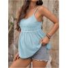 imageMakeMeChic Womens Maternity Cami Top Lace Eyelet Embroidery V Neck Ruffle Pregnancy Tank TopsLight Blue