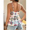 imageMakeMeChic Womens Maternity Camisole Floral Spaghetti Strap Ruffle Pregnancy Peplum TopsMulticolor