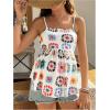 imageMakeMeChic Womens Maternity Camisole Floral Spaghetti Strap Ruffle Pregnancy Peplum TopsMulticolor