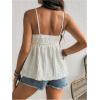 imageMakeMeChic Womens Maternity Camisole Spaghetti Strap Ruffle Hem Sleeveless Pregnancy Tank TopsApricot