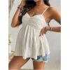 imageMakeMeChic Womens Maternity Camisole Spaghetti Strap Ruffle Hem Sleeveless Pregnancy Tank TopsApricot