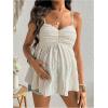imageMakeMeChic Womens Maternity Camisole Spaghetti Strap Ruffle Hem Sleeveless Pregnancy Tank TopsApricot