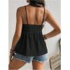 imageMakeMeChic Womens Maternity Camisole Spaghetti Strap Ruffle Hem Sleeveless Pregnancy Tank TopsBlack