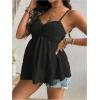 imageMakeMeChic Womens Maternity Camisole Spaghetti Strap Ruffle Hem Sleeveless Pregnancy Tank TopsBlack