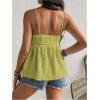 imageMakeMeChic Womens Maternity Camisole Spaghetti Strap Ruffle Hem Sleeveless Pregnancy Tank TopsMustard Yellow