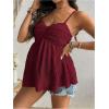 imageMakeMeChic Womens Maternity Camisole Spaghetti Strap Ruffle Hem Sleeveless Pregnancy Tank TopsRed