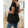 imageMakeMeChic Womens Maternity Clothes Square Neck Short Sleeve Eyelet Embroidery Pregnancy Summer TopsBlack