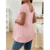 imageMakeMeChic Womens Maternity Clothes Square Neck Short Sleeve Eyelet Embroidery Pregnancy Summer TopsPink