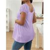 imageMakeMeChic Womens Maternity Clothes Square Neck Short Sleeve Eyelet Embroidery Pregnancy Summer TopsPurple