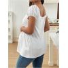 imageMakeMeChic Womens Maternity Clothes Square Neck Short Sleeve Eyelet Embroidery Pregnancy Summer TopsWhite