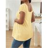 imageMakeMeChic Womens Maternity Clothes Square Neck Short Sleeve Eyelet Embroidery Pregnancy Summer TopsYellow