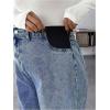 imageMakeMeChic Womens Maternity Jeans Loose Wide Leg Over The Belly Straight Pregnancy Jeans Denim PantsDark Wash