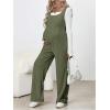 imageMakeMeChic Womens Maternity Jumpsuits Sleeveless Rib Knitted Straight Leg Overalls RomperArmy Green