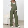 imageMakeMeChic Womens Maternity Jumpsuits Sleeveless Rib Knitted Straight Leg Overalls RomperArmy Green