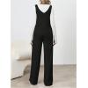 imageMakeMeChic Womens Maternity Jumpsuits Sleeveless Rib Knitted Straight Leg Overalls RomperBlack