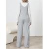 imageMakeMeChic Womens Maternity Jumpsuits Sleeveless Rib Knitted Straight Leg Overalls RomperGrey