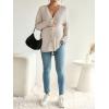 imageMakeMeChic Womens Maternity Long Sleeve Shirt Knit Nursing Tee Tops Button Down ShirtApricot