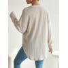 imageMakeMeChic Womens Maternity Long Sleeve Shirt Knit Nursing Tee Tops Button Down ShirtApricot