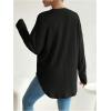 imageMakeMeChic Womens Maternity Long Sleeve Shirt Knit Nursing Tee Tops Button Down ShirtBlack