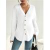 imageMakeMeChic Womens Maternity Long Sleeve Shirt Knit Nursing Tee Tops Button Down ShirtWhite