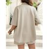 imageMakeMeChic Womens Maternity Outfits Striped Button Down Shirt and Shorts Pregnancy SetApricot