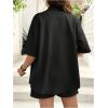 imageMakeMeChic Womens Maternity Outfits Striped Button Down Shirt and Shorts Pregnancy SetBlack