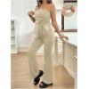 imageMakeMeChic Womens Maternity Sets 2 Piece Fall Outfits Ruched Tube Top and Pants Pregnancy Matching SetApricot
