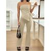 imageMakeMeChic Womens Maternity Sets 2 Piece Fall Outfits Ruched Tube Top and Pants Pregnancy Matching SetApricot