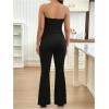 imageMakeMeChic Womens Maternity Sets 2 Piece Fall Outfits Ruched Tube Top and Pants Pregnancy Matching SetBlack