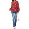 imageMakeMeChic Womens Maternity Shirt Floral Long Sleeve Belted Pregnancy Peplum Blouse TopBurgundy 1