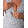 imageMakeMeChic Womens Maternity Shirt Summer Sleeveless Wrapped V Neck Rib Knit Ruched Pregnancy Tank TopGrey