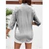 imageMakeMeChic Womens Maternity Shirts Blouses Striped Button Down 34 Sleeve Pregnancy Nursing TopGrey