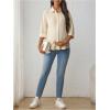 imageMakeMeChic Womens Maternity Shirts Blouses Striped Button Down 34 Sleeve Pregnancy Nursing TopYellow