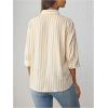 imageMakeMeChic Womens Maternity Shirts Blouses Striped Button Down 34 Sleeve Pregnancy Nursing TopYellow