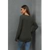 imageMakeMeChic Womens Maternity Shirts Casual Long Sleeve Tie Front Ribbed Knit Pregnancy Tee TopArmy Green