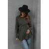 imageMakeMeChic Womens Maternity Shirts Casual Long Sleeve Tie Front Ribbed Knit Pregnancy Tee TopArmy Green